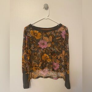 Anthropologie Pilcro Tshirt Long Sleeve Scoop Neck High Low Hem Semi Sheer. XXS